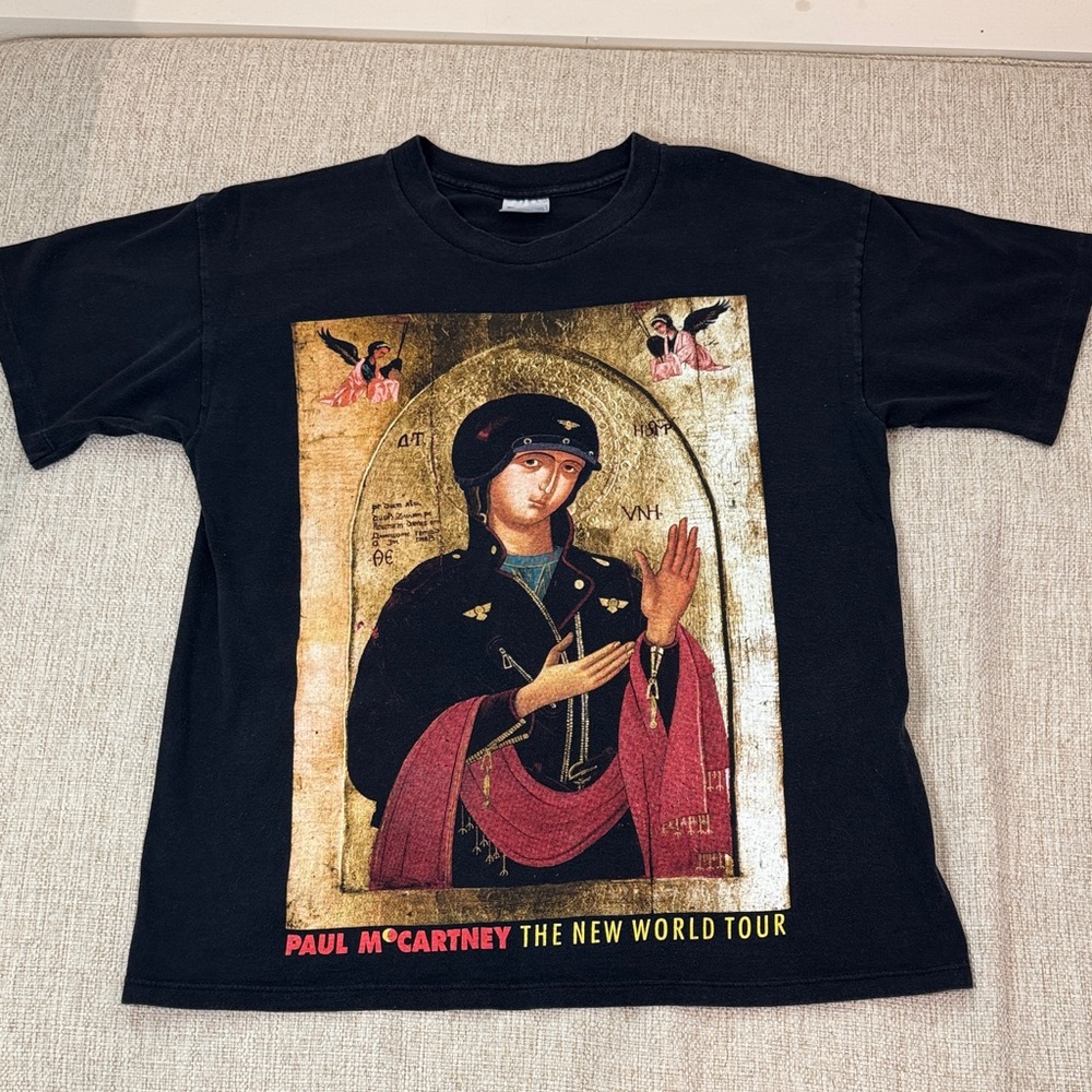 Paul McCartney The New World Tour Black 1993 Concert T-Shirt, XL